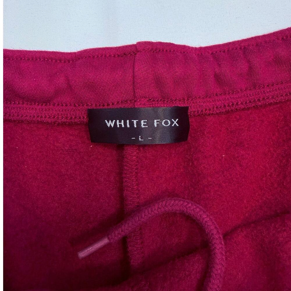 White Fox Lounge Shorts Large Raspberry Jelly Fleece Lined Comfy Athletic Casual - Picture 6 of 10